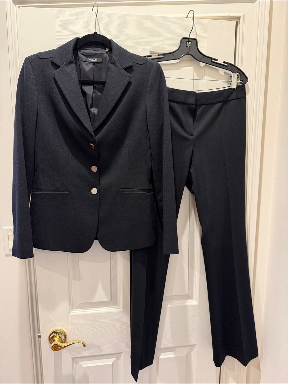 Tahari Black Women's Two-Button Suit Jacket and Pants